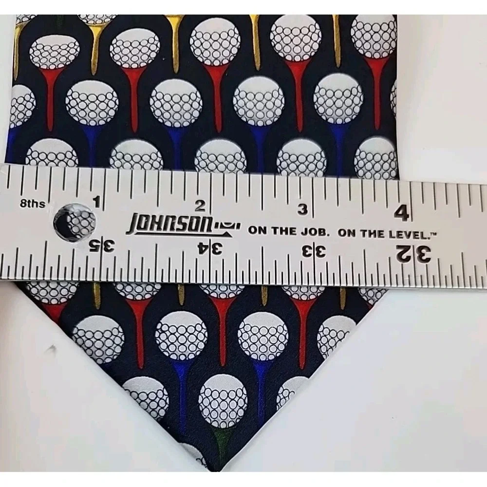 Golf Ball Club Tee 100% Silk Tie Neck Tie‎ Novelty Sport Theme Gift Why Knot